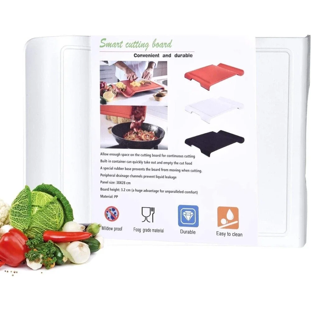 Smart Cutting Board For Kitchen w/Groove, Convenient & Durable, Easy to Clean